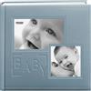 Pioneer Photo Albums 200-Pocket Goffrato Baby Leatherette Frame Cover Album Per 4 Stampe Da 15,2 Cm, Blu