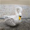 MONDO ARTISTICA CIGNO STATUA VASO PORTAFIORI DA GIARDINO PER ESTERNO IN CEMENTO MARMO PIETRA