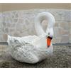 MONDO ARTISTICA CIGNO STATUA VASO PORTAFIORI DA GIARDINO PER ESTERNO IN CEMENTO MARMO PIETRA