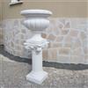 MONDO ARTISTICA VASO CALICE FIORIERA CON COLONNA DA ESTERNO PER GIARDINO IN CEMENTO MARMO PIETRA