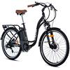 moma bikes Bicicletta Elettrica di Passeggio, Alluminio, SHIMANO 7v, Freni a disco idraulico, Batteria Litio 36V 16Ah