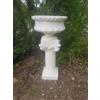 MONDO ARTISTICA VASO CALICE FIORIERA CON COLONNA DA ESTERNO PER GIARDINO IN CEMENTO MARMO PIETRA
