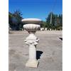 MONDO ARTISTICA VASO CALICE FIORIERA CON COLONNA DA ESTERNO PER GIARDINO IN CEMENTO MARMO PIETRA