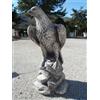 mondo artistica AQUILA STATUA SCULTURA DA GIARDINO ESTERNO TERMINALE IN CEMENTO MARMO PIETRA
