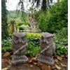 mondo artistica GUFO GUFETTO COPPIA DI GUFI DA GIARDINO PER ESTERNO IN CEMENTO MARMO E PIETRA