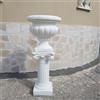 MONDO ARTISTICA VASO CALICE FIORIERA CON COLONNA BASE DA ESTERNO PER GIARDINO IN CEMENTO MARMO