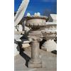 MONDO ARTISTICA VASO CALICE FIORIERA CON COLONNA DA ESTERNO PER GIARDINO IN CEMENTO MARMO PIETRA