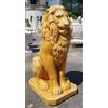 mondo artistica STATUA SCULTURA LEONE GIALLO 80 CM PER ESTERNO DA GIARDINO IN CEMENTO MARMO