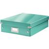 Leitz Click & Store WOW Scatola Organizer Media, per Archivio e Organizzazione di Cavi e Cancelleria, Adatta a Casa e Ufficio, Blu Ice, 60580051
