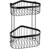 WENKO Portaoggetti angolare a 2 piani Classic Plus Black - Porta oggetti angolare, mensola angolare, qualità ad alta protezione contro la ruggine, Acciaio, 23.5 x 33 x 18.5 cm, Nero