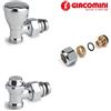 Giacomini Kit Valvola Manuale E Detentore Cromato Per Termoarredo 1/2" con adattatori