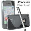 Cover Custodia Silicone Gel TPU S-Line Grigio Per iPhone 4/4G/4S + Pellicola Pen