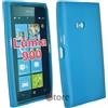Cover Custodia Per Nokia Lumia 900 Azzurro Pastello Gel Silcone TPU