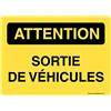 AUA SIGNALETIQUE 202123-AP-p-300x210 Pannello preforato con angoli arrotondati «attenzione fuori veicoli» pvc, 300 x 210 mm