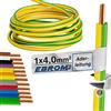 EBROM H07V-U 1 x 4 mm² - Cavo rigido monofilo - verde/giallo - a scelta da 10 m fino a 50 m (5 m)