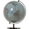 DONREGALOWEB Palla del Mondo-Mappamondo Argento e Blu con Base cromata 25 cm, Metallo Acrilico, ø25 cm