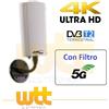 Jolly Line ANTENNA TV DVB T2 AMPLIFICATA 44026 LTE DA CAMPER ROULOTTE BALCONE BARCA ESTERNO