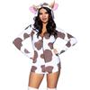 Leg Avenue Comfy Cow, features ultra-soft velvet plush zip up con zip cow bell zipper pull, horn and ear hood, and fur-tipped tail.