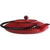 APS Teiera Asia - in ghisa, Smaltata all'Interno, Filtro per Il tè Incluso, Ideale per 2-3 Tazze - Dimensioni: 18 x 19,5 cm/Altezza: 15 cm/Volume: 0,8 l (Rosso)