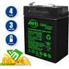 ANFEL BATTERIA AL PIOMBO RICARICABILE 4V 3 Ah per antifurto MKC 65x33x72 mm