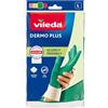 Vileda 146201 Dermo Plus Guanti Casalinghi in Nitrile, Misura L, Verde