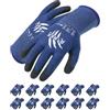 G-REX - F18 / guanti di montaggio/taglia 07, 12 paia/blu/guanti da montaggio/guanti da lavoro/da dito/protezione dalle basse temperature