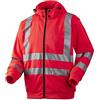 J.A.K. 111435202 Serie 11143 65% poliestere/35% cotone, felpa con cappuccio rimovibile, EN 20471, classe 3, rosso, taglia M
