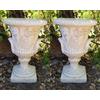 Mondo artistica VASO CALICE ORCIO COPPIA DI VASI PER PIANTE DA GIARDINO ESTERNO IN CEMENTO MARMO