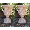 Mondo artistica VASO CALICE ORCIO COPPIA DI VASI PER PIANTE DA GIARDINO ESTERNO IN CEMENTO MARMO