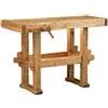 Biscottini Banco Tavolo da lavoro Country in legno massello di tiglio | banco da lavoro finitura naturale anticata 126x69x90 cm Made in Italy | Bancone da cucina in legno | Isola per cucina