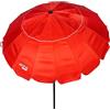 AKTIVE 62275 Ombrellone da spiaggia anti vento pieghevole crema Ø220 cm, inclinabile, con protezione UV 50, paravento spiaggia, ombrellone grande, parasole da spiaggia, ombrelloni da spiaggia, rosso,
