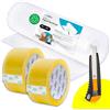 m-office Rotolo di bolle in plastica riciclato, pluriball da imballare, 50 x 10 m, 2 nastri adesivi trasparenti, per traslochi e imballaggi, m-office