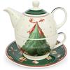 Nuvole di Stoffa Teiera tazza e piattino natalizia Nuvole di Stoffa Albero di Natale Carol 6286