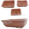 3 Vasi vaso per Bonsai japan giapponese in terracotta rettangolare set completo