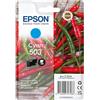 Epson 503 Serie Peperoncini - Cartucce per stampante getto d'inchiostro, Singlepack 1 Colore (Ciano 3.3 ml), Formato STD, Stampe affidabili casa e ufficio, Confezione Retail, C13T09Q24010