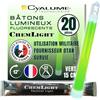 Cyalume - Bastone luminoso Kit di Sopravvivenza Materiale Militare - ChemLight Lightsticks 15 cm - Verde - Light Sticks Luminous - Durata 12 ore - Scatola da 20 pezzi - Nato ed esercito francese -