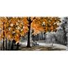 BS Tela Pittura Astratta Foglie Gialle 50x120cm Quadro Da Parete Senza Cornice