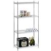 SARO GOLIATH 300 - Scaffale per carichi pesanti, cromato, da l 910 x P 460 x H 1820 mm, con portata da 500 kg, ripiani regolabili, montabile senza attrezzi