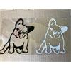 ADESIVO STICKERS BULL DOG BIANCO NERO DA AUTO CANE A BORDO