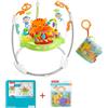 Fisher-Price - Kit Regalo - Centro Attività Amici della Foresta (CHM91) + Il Mio Primo Libro Attività (FGJ40). Seggiolino rotante con luci e suoni. Libro soffice con scimmietta mordicchiabile. 0+ mesi