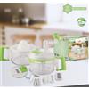 HOOMEI Robot da Cucina Manuale Spremiagrumi Grattugia Affetta Verdure Lame Acciaio Inox