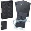 Relaxdays Carte da Gioco, Set da Poker con 2 Mazzi Plastificate da 54, Impermeabili, con Jolly, Scala 40, Burraco, Nero