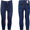 HKM 6100 - Pantaloni da Equitazione per Adulti, in Silicone, Colore: Blu Jeans 6100