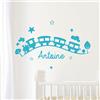 Ambiance Sticker Adesivo Personalizzabile con Nome e Nome Personalizzabile, Decorazione da Parete per Camera dei Bambini, 2 Fogli da 20 x 30 cm e 40 x 30 cm, Blu Cielo