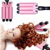 Gemei PIASTRA MODELLANTE 3 TUBI RAMI ONDE ROSA GEMEI GM-1956 ARRICCIA CAPELLI 45-65W