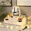 Mobiletto Specchio da Tavolo Per Trucco Con Organizer Porta Trucchi