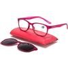WORLDGLASSES Occhiali Da Lettura Uomo-Donna Round Clip On Lente Da Sole Fodero Incluso
