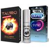 Durex 6 Preservativi Durex Sync RITARDANTI e STIMOLANTI + Spray RITARDANTE Tauro