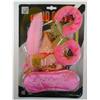 Iso Trade MANETTE SEXY PELLICCIA CATENA E CHIAVI PIUMA MASCHERINA DADO SET BONDAGE FETISH