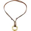 Collana in pelle con pendente Vintage Two Circles Uomo Donna
